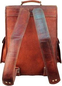 Mochila de Cuero Genuino para Hombre y Mujer, Hecha a Mano, Bolsa para Portátil, Oficina, Viajes, Estilo Vintage - Product Image 2