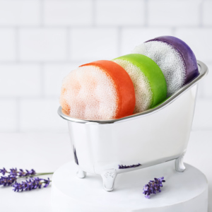 Natural Strawberries and Cream <b>Soap</b> with Sponge Aloe Aronia Calendula Green Tea Peppermint Extract Moisturizing Exfoliating Body - Product Image 6