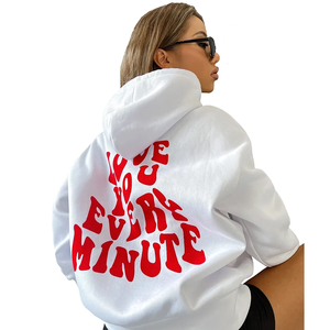 Vente en gros Logo personnalisé Hommes Femmes Noir Mode Manches longues Pull vierge Sweat à capuche en coton Quantité imprimée OEM Personnalisé - Product Image 3