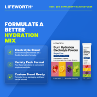 LIFEWORTH - Sobres de Polvo Electrolítico de Marca Privada, 7 Electrolitos, 3 Vitaminas, 16x7.3g, Sin Azúcar, OEM, ODM