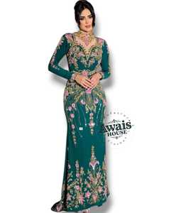 Nouvelle robe de soirée de luxe à sequins et perles, style Empire, coupe trapèze, longueur ras du sol, manches perlées, pour cocktail et mariage, France - Product Image 1