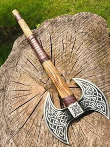 High Quality Damascus Steel <b>Axes</b> Multi-Purpose Use Different Colors Wooden Handle Factory Price Most Popular Industrial Design - Product Image 3
