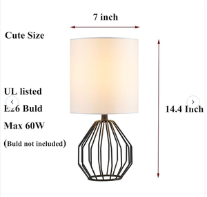 Lámpara de Mesa/De Escritorio Pequeña, Redonda, Geométrica, de Hierro, Estilo Art Deco Negro Moderno, 100% Hecha a Mano, con Decoración para el Hogar - Product Image 2