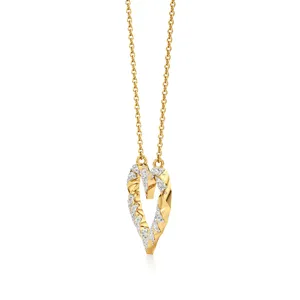 จี้เพชรรูปหัวใจบิดเบี้ยวประดับเพชรเรเดียนซ์ - Product Image 3