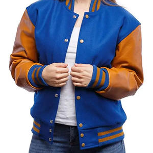 Chaqueta universitaria para hombre, venta al por mayor, logotipo bordado personalizado, chaqueta con letras de béisbol escolar barata personalizada, chaqueta de béisbol de cuero - Product Image 5