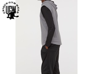 Men's High Quality Sleeveless <b>Hoodies</b> Customized <b>Gym</b> Wear and Casual Wear with Hood - Product Image 3