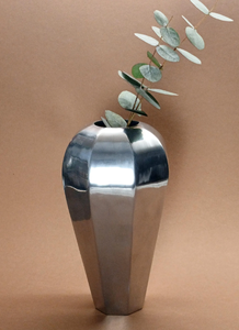 Jarrón de Flores de Aluminio Plateado, Centro de Mesa Plateado, Decoración, Jarrón Hecho a Mano a Precio de Mayoreo, para Navidad - Product Image 3