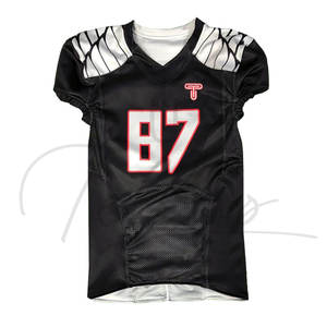 Nouveau design de maillot de football américain à manches courtes, imprimé, couleur personnalisée, logo personnalisé, service OEM, vente chaude, vêtements d'équipe pour hommes - Product Image 2