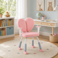 Chaise d'étude pour enfants Grow With Me, hauteur réglable, avec dossier double cœur et soutien lombaire