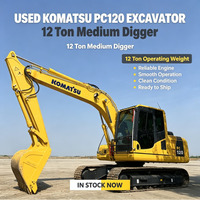 Excavatrice sur chenilles Komatsu PC120, 12 tonnes, compacte, hydraulique, d'occasion, Japon, pour travaux de construction municipale