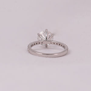 Anillo de compromiso de ajuste pavimentado de diamante cultivado en laboratorio cortado 18KT chapado en oro sólido IGI certificado 1,0-1,5 TCW regalo de acento de estilo moderno - Product Image 5