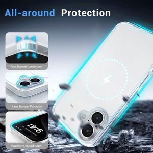 5-in-1 magnetische transparante telefoonhoes met 2 gehard glazen screensavers + 2 camerabeschermers voor <span class=keywords><strong>iPhone</strong></span> 16 17 Pro Max - Product Image 3