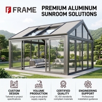 Véranda en verre à toit en aluminium, serre de jardin, abri de patio, verre trempé et feuilleté à rupture de pont thermique, OEM