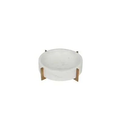 Tazón de mármol artesanal, tazón redondo de piedra de calidad estándar y accesorios de cocina, tazón de mármol blanco de piedra Natural