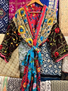 Kimono indien fait à la main brodé Phulkari longue veste/Phulkari broderie à la main Robe/ Resort Wear Bikini Cover Up/ Beach - Product Image 6