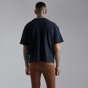 High Quality 240 GSM Heavy <b>Weight</b> T Shirt <b>Blank</b> Cotton Loose Boxy Fit Tshirts Custom Logo Men T-Shirt - Product Image 2