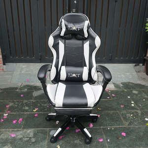 เก้าอี้เกมมิ่งปรับเอนได้ GC001 สำหรับใช้ในบ้าน สีดำขาว ลำโพงบลูทูธ ปรับระดับความสูงได้ 4D ขยายได้ ทนทาน ผลิตจากไนลอน โลหะ และ PU - Product Image 2