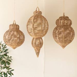 Juego de adornos navideños de jacinto, bolas navideñas de mimbre hechas a mano, regalo decorativo ecológico, proveedor de Vietnam, OEM, ODM - Product Image 5