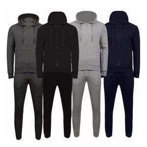 Nouveaux hommes plaine sweat à capuche sweats à capuche Zip Top Joggers Jogging survêtement ensemble 100% coton survêtements du Pakistan - Product Image 1
