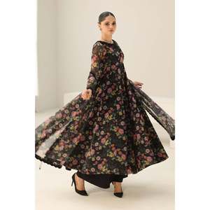 Ensemble de costume en mousseline de soie brodée pour femmes PR-1158 - Product Image 6