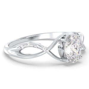 Anillos solitarios de compromiso de Plata de Ley 925 de alta calidad REYES, anillo de moissanita con certificado GRA de 0,78 quilates de corte ovalado para mujer - Product Image 3