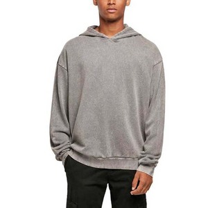 Sudadera Corta de Invierno para Hombre, 100% Algodón, con Forro Polar, Cuello Redondo, Capucha, Bolsillos, Cuello Alto, Bordada, Cierre Completo - Product Image 1