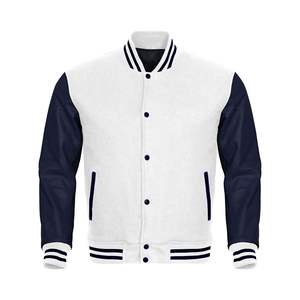 Vente en gros de veste universitaire Letterman à manches en cuir 100% laine personnalisée pour hommes vêtements chauds - Product Image 1