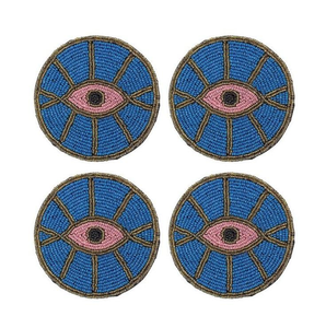 Seed bead embroidery <b>beaded</b> <b>coaster</b> bulk for Factory Price Indian handmade <b>beaded</b> embroidery <b>coasters</b> by glowin fashion - Product Image 2