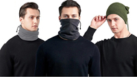 Gorro de Forro Polar Multiusos 3 en 1, Transpirable, Impermeable, Protector de Cuello y Rostro, para Viajes y Playa, con Bordado 3D, Talla Personalizable