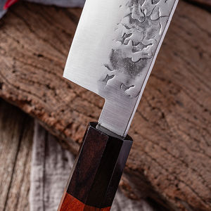 Cuchillo de Chef Japonés de Acero Inoxidable con Alto Contenido de Carbono, Mango Octogonal de Ébano, Cuchillo Nakiri Forjado a Mano - Product Image 5