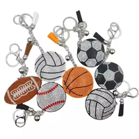 Porte-clés mignon en cristal de diamant brillant pour baseball et softball, avec pompon, écologique, personnalisable, pour utilisation en voiture - Product Image 6