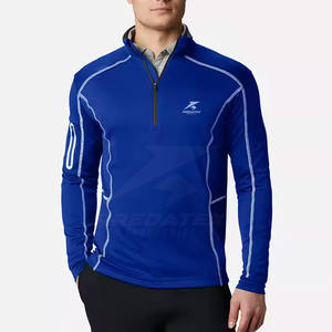 Suéter con cremallera de cuarto de mezcla de algodón de estilo único 2025, ropa informal cómoda para el día a día para invierno, patrón sólido - Product Image 1