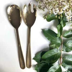 Serveurs à salade élégants en acier inoxydable avec poignée design pour les restaurants, les hôtels et les complexes hôteliers - Product Image 2