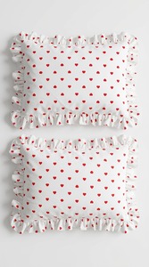 Funda de Almohada Decorativa de Algodón con Volantes en Forma de Corazón, 50x70 cm, Tejida, Moderna, con Cierre de Cremallera, Suave, Transpirable, Duradera y Personalizable - Product Image 1