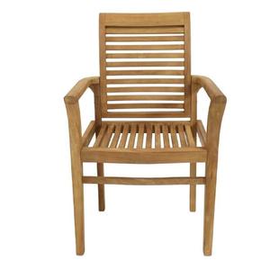 CHAISE EMPILABLE EN BOIS DE TECK JARDIN INDONÉSIE - Product Image 1