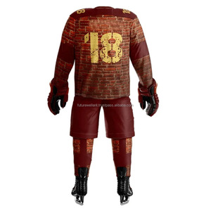 Nouvel arrivage Ensemble d'uniformes de hockey sur glace unisexe, confortables et respirants Vêtements de sport teints en couleur unie personnalisés - Product Image 5