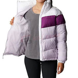Doudoune Streetwear d'hiver pour femme avec coupe à l'épaule couleur unie et doublure en nylon respirant traitement fini - Product Image 4
