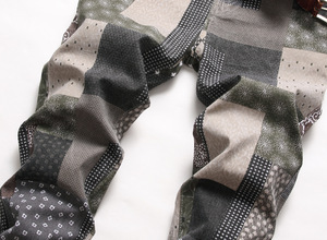 Jeans cargo pour homme, taille mi-haute, jambe large, coupe droite, avec adoucissant, respirant, imperméable, 100% polyester, streetwear, style urbain, personnalisable en usine - Product Image 3