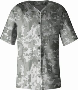 Maillot de softball bouton complet chemise de baseball camouflage personnalisé sublimé uniforme matériel sergé nom numéro équipe séchage rapide maille - Product Image 2