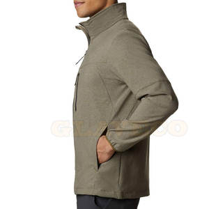Light <b>Weight</b> Hooded <b>Stand</b> Collar Front Logo Eco-Friendly Breathable Softshell Jacket <b>for</b> Men Comfortable Casual Winter Wear - Product Image 3