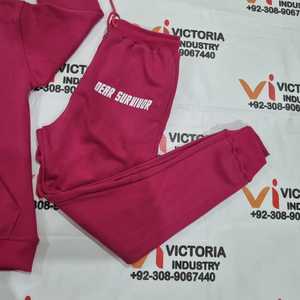 ชุดวอร์มลำลองสำหรับผู้หญิง, มาใหม่ล่าสุดผ้าฝ้ายสีชมพูไซส์ใหญ่พิเศษพิมพ์ลาย2ชิ้นสำหรับฤดูร้อนออกใหม่2024 - Product Image 3