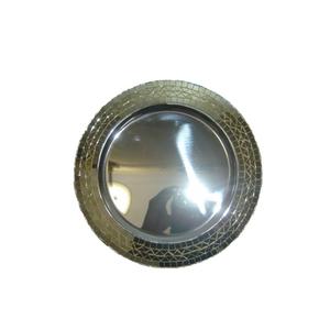 Plato para servir de catering para fiesta de boda con acabado de níquel, plato de cargador de borde en relieve de acero inoxidable para servir alimentos redondeados - Product Image 2