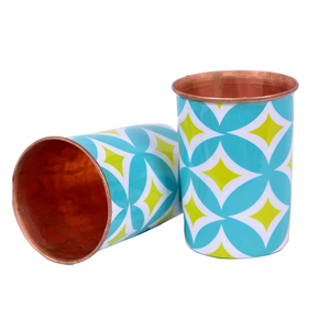 Verre imprimé en cuivre design Forme ronde Verre à eau de qualité supérieure Taille personnalisée pour 2 pièces - Product Image 6