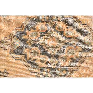 พรมขน2.4ft โพลีเอสเตอร์ทำด้วยมือสีส้มคลาสสิกสีดำ2.4ชิ้นงานปะต่อดีไซน์ตุรกีแบบวินเทจสำหรับห้องนั่งเล่นห้องโถงสี่เหลี่ยมผืนผ้าทำจากน้ำยาง - Product Image 5