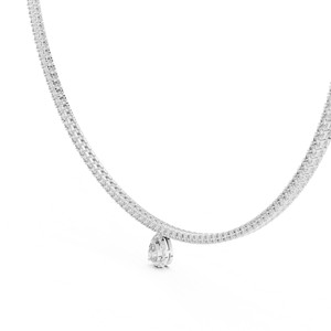Collier pendentif en moissanite taille poire, en argent sterling 925, bijoux fins de mariée, élégant collier solitaire en forme de goutte d'eau, cadeau de mariage - Product Image 2