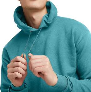 Sweat à capuche respirant OEM personnalisé pour hommes, décontracté à double extrémité, en coton polaire de haute qualité, grande taille, hiver, sweats à capuche teints en couleur unie - Product Image 2
