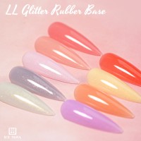 Base de vernis à ongles en caoutchouc pailleté LL, haute résistance, qualité supérieure, gel fonctionnel, vente en gros, OEM, bouteilles personnalisées, marque privée