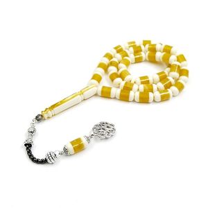 ลูกประคำสีเทอร์ควอยซ์แบบยาวออกแบบมาสำหรับสวดมนต์ทาสบิห์ด้วยลูกปัดเรซินธรรมชาติ - Product Image 1