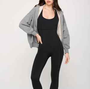 Meilleure qualité dames sweats à capuche fermeture éclair décontracté Style régulier confortable Sherpa manches longues automne doublé respirant pour tenue décontracté - Product Image 4