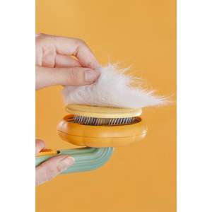Brosse de toilettage pour animaux de compagnie avec bouton de nettoyage automatique, design citrouille, collecteur de poils de chat et de chien, Turquie et Rhode Island - Product Image 4
